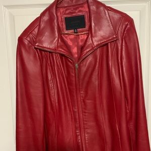 Red Avanti leather jacket.